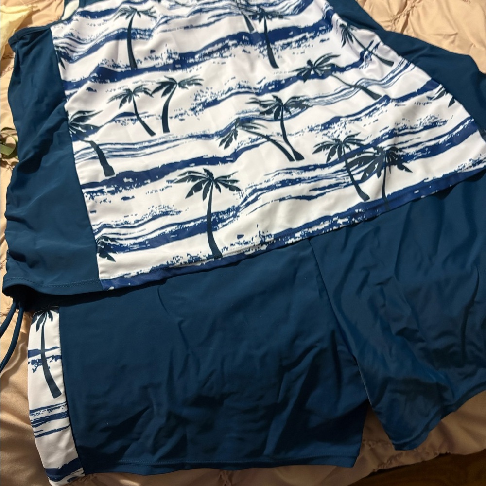 Bathing suit , never worn . It’s a 2 piece with a matching bottom. - Picture 7 of 8